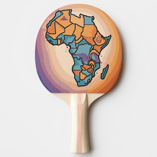 Raquete De Ping Pong Mapa da África (Frente)