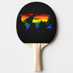 Raquete De Ping Pong Mapa do mundo do orgulho LGBT