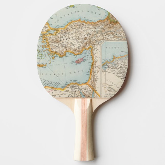 Raquete De Ping Pong Mapa mediterrâneo oriental (Frente)