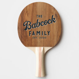 Raquete De Ping Pong Maple Wood Retro Family Name & Year