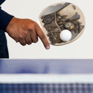 Raquete De Ping Pong Máquina do Tempo Steampunk - Treasure Chest Vintag