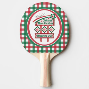 Raquete De Ping Pong Maratona Retro Marquee Festiva do Filme de Natal
