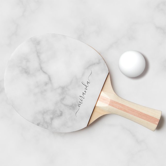 Raquete De Ping Pong Marble Branco de Nome Personalizado de Script Mode (Criador carregado)