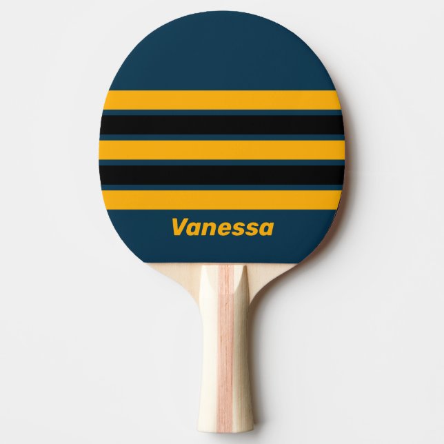 Raquete De Ping Pong Maré Retro Iluminada pela Lua Através da Faixa com (Frente)