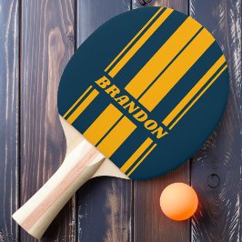 Raquete De Ping Pong Maré Retro Iluminada pela Lua com Listras Duplas e