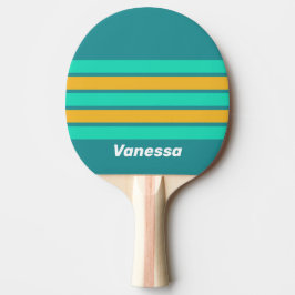 Raquete De Ping Pong Mares Ensolarados Através de Faixas com Nome