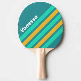 Raquete De Ping Pong Mares Ensolarados Faixas Anguladas com Nome