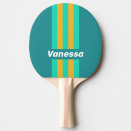 Raquete De Ping Pong Mares Ensolarados Listras Finas com Nome