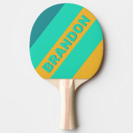 Raquete De Ping Pong Mares Ensolarados Listras Ousadas com Nome