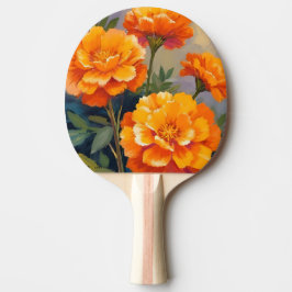 Raquete De Ping Pong Margaridas Douradas | Flores Florais Aquarela