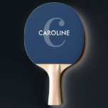 Raquete De Ping Pong Marinho inicial clássico simples moderno azul<br><div class="desc">Paddle Azul Pickleball de Marinho inicial clássico simples moderno com um tipo moderno e um monograma ousado.</div>