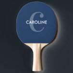 Raquete De Ping Pong Marinho inicial clássico simples moderno azul<br><div class="desc">Paddle Azul Pickleball de Marinho inicial clássico simples moderno com um tipo moderno e um monograma ousado.</div>