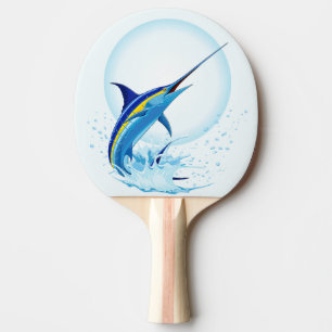 Raquete De Ping Pong Marlin Azul Saltando do Oceano