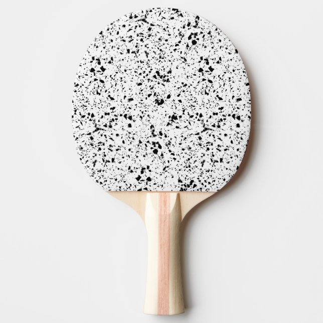 Raquete De Ping Pong Mármaco branco preto clássico Terrazzo (Frente)