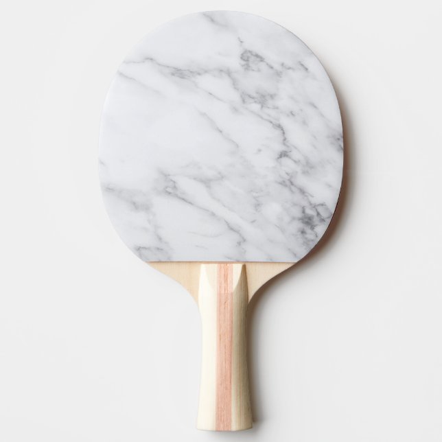 Raquete De Ping Pong Mármore Branco Limpo Moderno Simples (Frente)