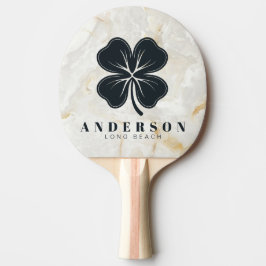 Raquete De Ping Pong Mármore Calacatta Gold Trevo de Quatro Folhas com 
