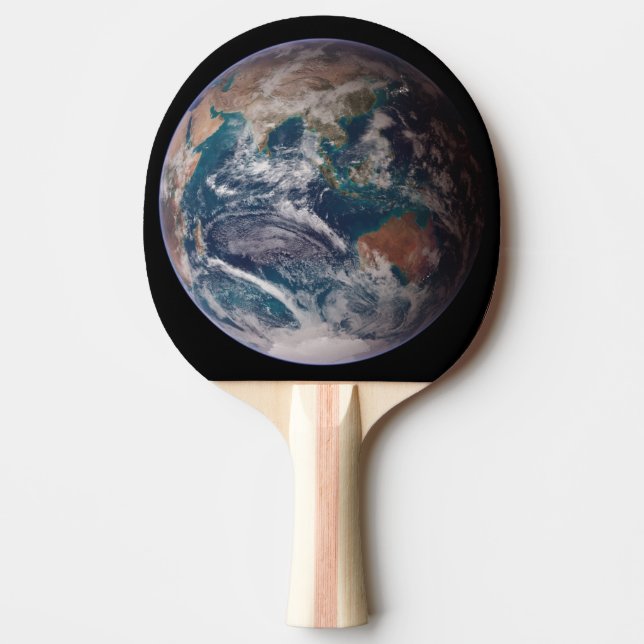 Raquete De Ping Pong Mármores Azuis Gêmeos - Leste - Planeta Terra Imag (Frente)