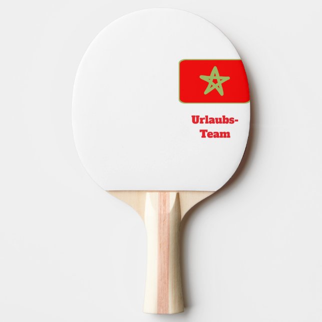 Raquete De Ping Pong Marokko flagge urlaubs team (Frente)