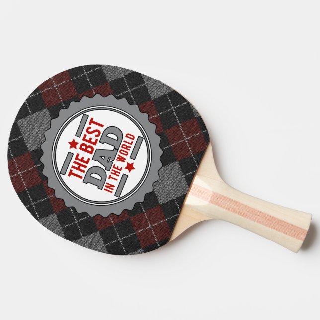 Raquete De Ping Pong Maroon e Cinza Argyle Melhor Pai (Lateral)