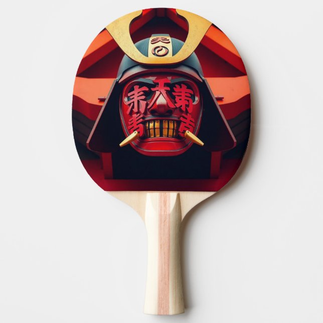 Raquete De Ping Pong Máscara vermelha de samurai anime (Frente)