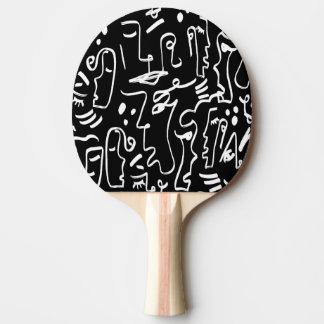 Raquete De Ping Pong Máscaras Abstrato Faces: Padrão Geométrico