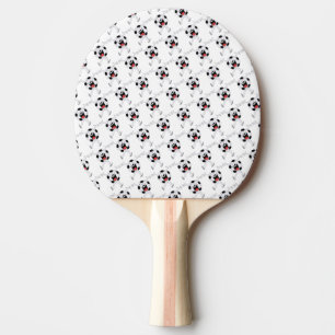 Raquete De Ping Pong Mascote Bola de Futebol Sorridente