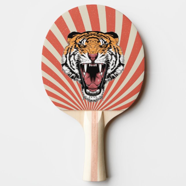 Raquete De Ping Pong Mascote de Tigre Espiral Retroativa (Verso)