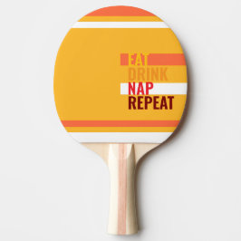 Raquete De Ping Pong MAZIPOODLES Comer Beber Dormir Repetir Laranja