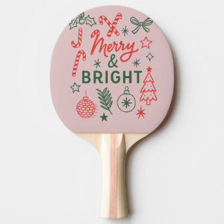 Raquete De Ping Pong Meia de Natal Retro Alegre e Brilhante | Festiva