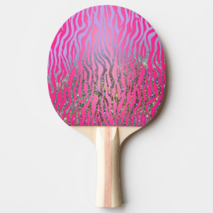 Raquete De Ping Pong Meio Brilho Impressão Tigre Rosa