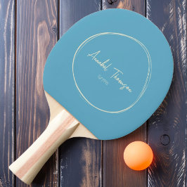Raquete De Ping Pong Meio do Século Moderno Céu Aquático com Nome