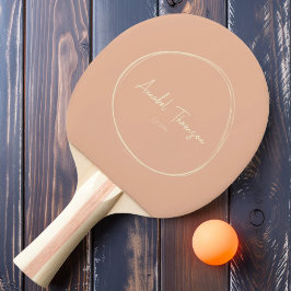 Raquete De Ping Pong Meio do Século Moderno Doce Pêssego com Nome