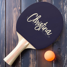 Raquete De Ping Pong Meio do Século Moderno Meia-Noite Oceano Pintado N