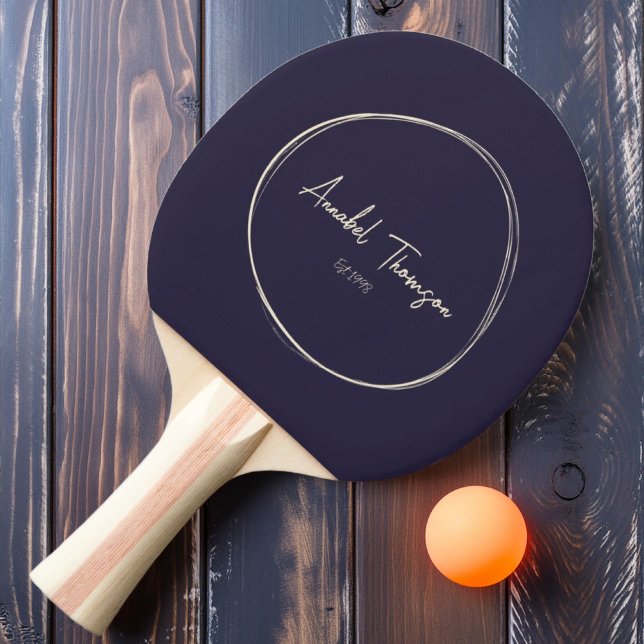 Raquete De Ping Pong Meio do Século Moderno Oceano da Meia-Noite com No (Criador carregado)