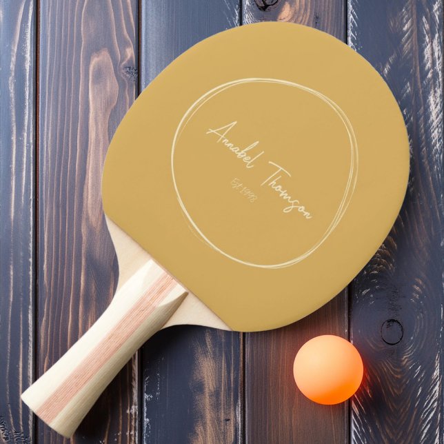 Raquete De Ping Pong Meio-Século Moderno Nascer do Sol Areia com Nome (Criador carregado)