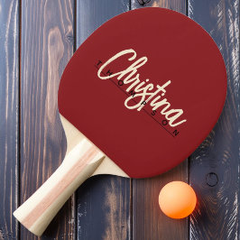Raquete De Ping Pong Meio-Século Moderno Nome Pintado de Cranberry Prof