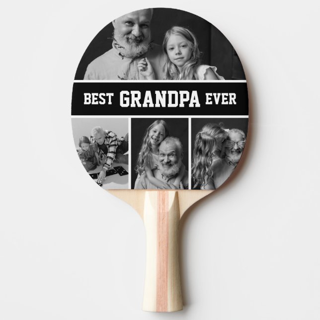 Raquete De Ping Pong Melhor Avô Netos Fotográficos Ping Pong Paddle (Frente)