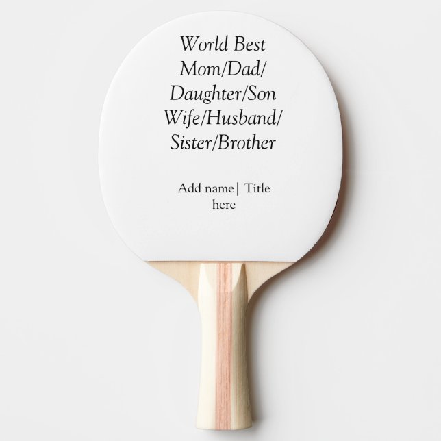 Raquete De Ping Pong Melhor mãe marido esposa pai filho (Frente)