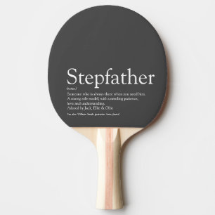 Raquete De Ping Pong Melhor Padrasto do Mundo Definição Cinza