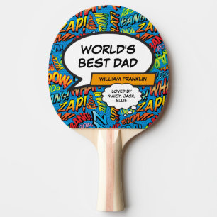 Raquete De Ping Pong Melhor Pai do Mundo Pai Divertido Legal História e