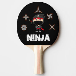 Raquete De Ping Pong Menino preto de Ninja