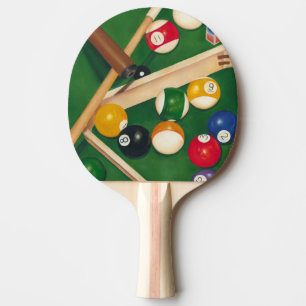 Raquete De Ping Pong Mesa de Billiards da vida com bolas e giz