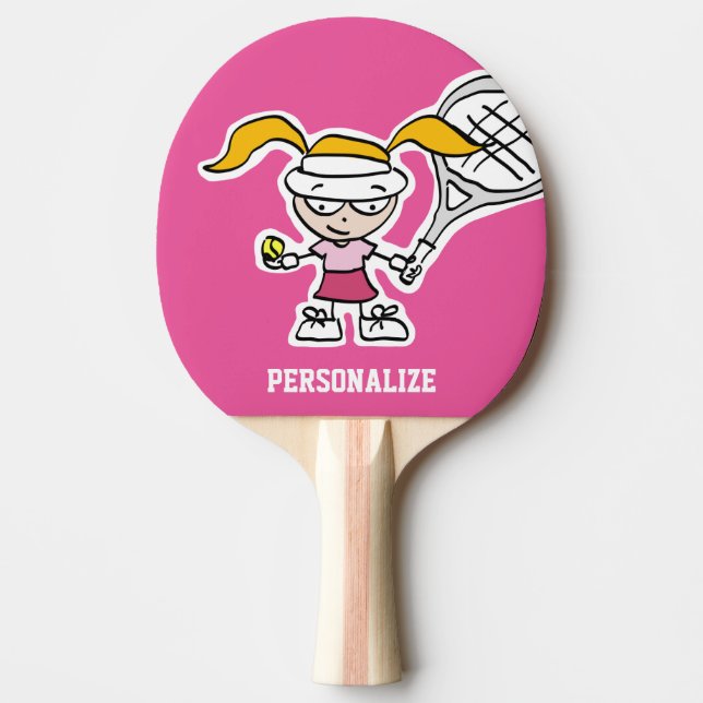 Raquete De Ping Pong Mesa de cartoon tênis pingue-pongue de menina boni (Frente)
