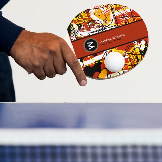 Raquete De Ping Pong Mesa Life legal arte com um monograma (Insitu)