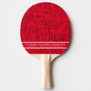 Raquete De Ping Pong mesa vermelha moderna, tênis com o nome Ping Pong