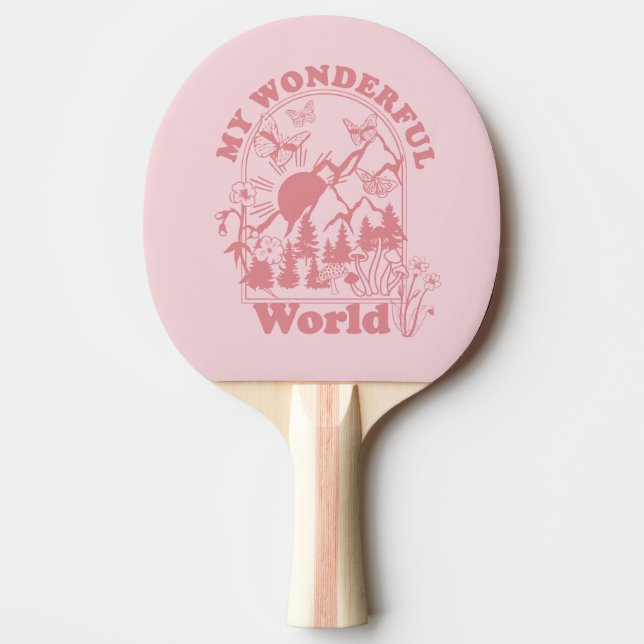 Raquete De Ping Pong Minhas Maravilhosas Flores Retro do Mundo (Frente)