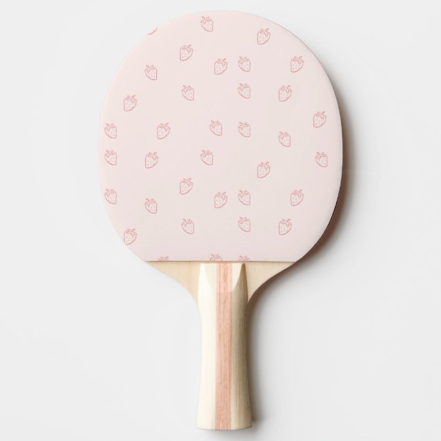 Raquete De Ping Pong Minimalismo de Morango (Frente)