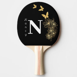 Raquete De Ping Pong Mínimo de borboleta de ouro branco preto