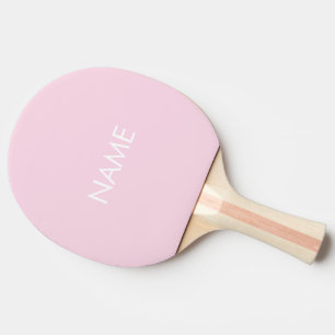 Raquete De Ping Pong Mínimo de rosa claro monograma de texto de nome pe