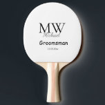 Raquete De Ping Pong mínimos de padrinho de casamento de nome simples e<br><div class="desc">design</div>